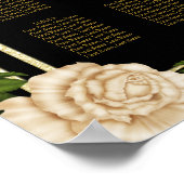 Poster Plan de table de mariage Elégant Coin Roses d'Ivoi (Coin)