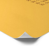 Poster Plan de table de mariage élégant en feuilles jaune (Coin)