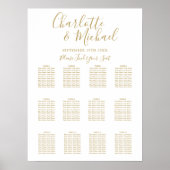 Poster Plan de table de mariage élégant en or Chic (Devant)
