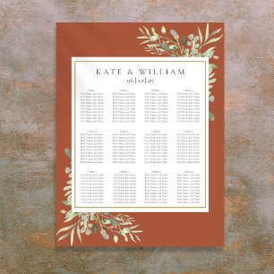 Poster Plan de table de mariage élégant en terre cuite av