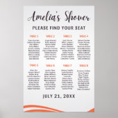 Poster Plan de table de mariage élégant et modifiable pou (Devant)