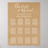Poster Plan de table de mariage élégant et rustique (Devant)