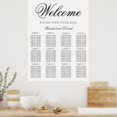 Poster Plan de table de mariage élégant et simple pour 12 (Cuisine)