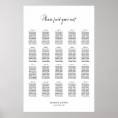 Poster Plan de table de mariage élégant et simple pour 20 (Devant)