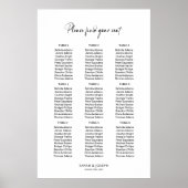 Poster Plan de table de mariage élégant et simple pour 9 (Devant)