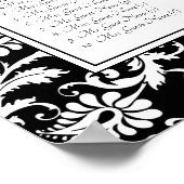 Poster Plan de table de mariage élégant noir et blanc à m (Coin)