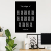 Poster Plan de table de mariage élégant noir pour 14 tabl (Bureau à domicile)