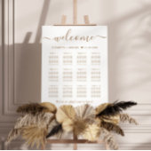 Poster Plan de table de mariage élégant or script 12