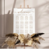 Poster Plan de table de mariage élégant or script 16
