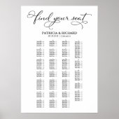Poster Plan de table de mariage élégant par ordre alphabé (Devant)