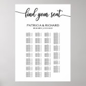 Poster Plan de table de mariage élégant par ordre alphabé (Devant)