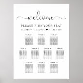Poster Plan de table de mariage élégant pour 10 tables (Devant)