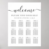 Poster Plan de table de mariage élégant pour 12 tables (Devant)