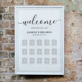Poster Plan de table de mariage élégant pour 15 tables