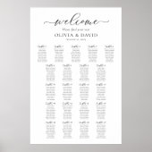 Poster Plan de table de mariage élégant pour 21 tables (Devant)