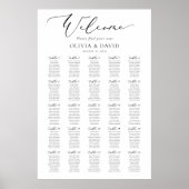 Poster Plan de table de mariage élégant pour 25 tables (Devant)