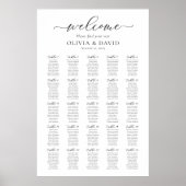Poster Plan de table de mariage élégant pour 25 tables (Devant)