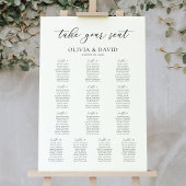 Poster Plan de table de mariage élégant Script 13 Tables
