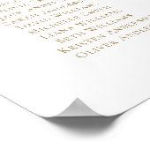 Poster Plan de table de mariage élégant Script 13 Tables (Coin)