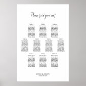 Poster Plan de table de mariage élégant simple pour 10 ta (Devant)