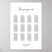 Poster Plan de table de mariage élégant simple pour 12 ta (Devant)