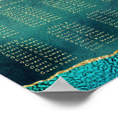 Poster Plan de table de mariage élégant Turquoise & Agate (Coin)