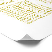 Poster Plan de table de mariage élégante calligraphie dor (Coin)