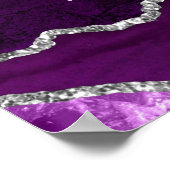 Poster Plan de table de mariage en Agate Argent Violet 12 (Coin)