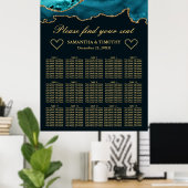 Poster Plan de table de mariage en agate pailletée de sar (Bureau à domicile)