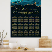 Poster Plan de table de mariage en agate pailletée de sar (Cuisine)