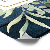 Poster Plan de table de mariage en bois rustique bleu ave (Coin)