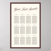 Poster Plan de table de mariage en écriture classique Bou (Devant)