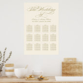 Poster Plan de table de mariage en ivoire avec calligraph (Cuisine)