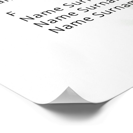 Poster Plan de table de mariage eucalyptus (Coin)