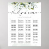 Poster Plan de table de mariage eucalyptus (Devant)