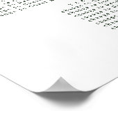 Poster Plan de table de mariage floral aquarelle rose sau (Coin)