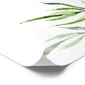 Poster Plan de table de mariage floral aquarelle tropical (Coin)