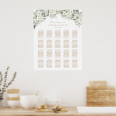 Poster Plan de table de mariage floral blanc 20 (Cuisine)