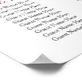 Poster Plan de table de mariage floral burgundy (Coin)