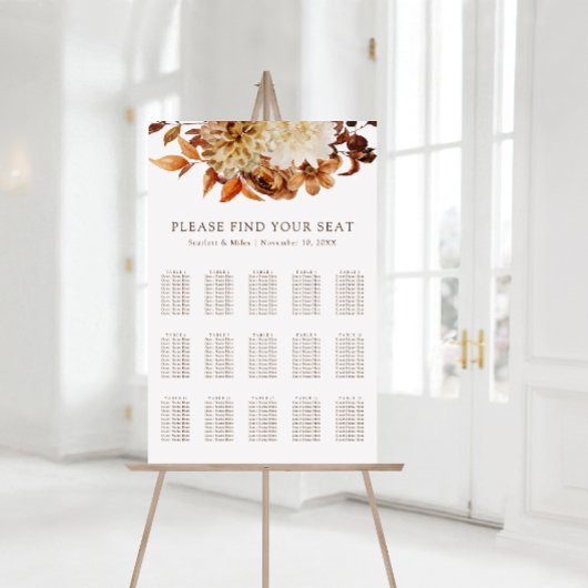 Poster Plan de table de mariage floral en terre cuite d'a
