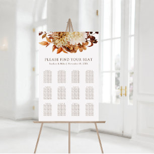 Poster Plan de table de mariage floral en terre cuite d'a