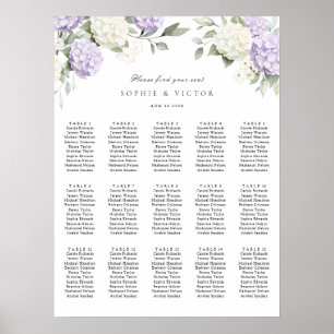 Poster Plan de table de mariage Floral Hydrangea 15