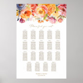 Poster Plan de table de mariage floral printanier 19 tabl (Devant)