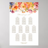 Poster Plan de table de mariage floral printanier pour 10 (Devant)