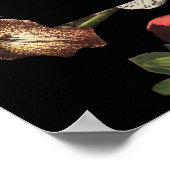 Poster Plan de table de mariage floral romantique sombre  (Coin)