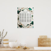 Poster Plan de table de mariage floral verdure (Cuisine)