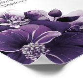 Poster Plan de table de mariage floral violet 12 tables (Coin)