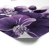 Poster Plan de table de mariage floral violet 14 tables (Coin)