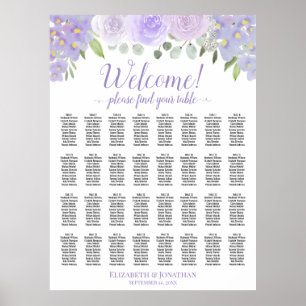 Poster Plan de table de mariage floral violet clair 32 ta