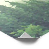 Poster Plan de table de mariage Foggy Green Pines 28 (Coin)